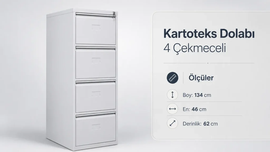 Kartoteks dolabı ölçü boy134cm en46cm derinlik62cm
