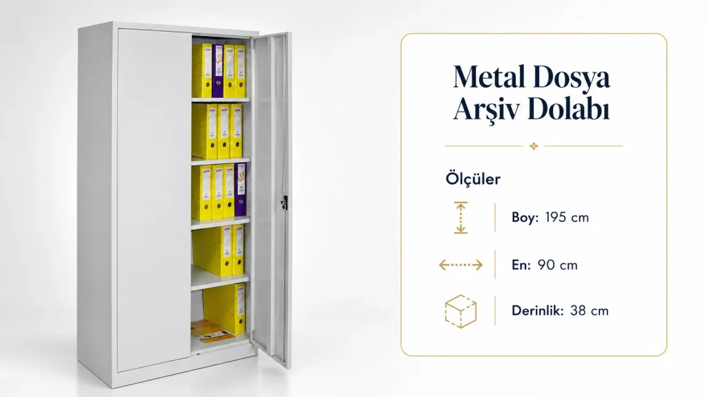 Metal dosya arşiv dolabı Ölçü boy195cm en90cm derinlik38cm